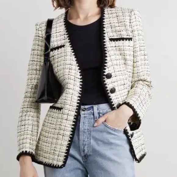 VERONICA BEARD | Albia Black & White Tweed Jacket Size: 8 - Picture 1 of 8